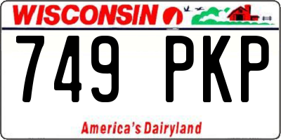 WI license plate 749PKP