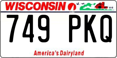 WI license plate 749PKQ