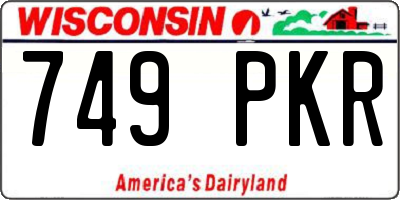 WI license plate 749PKR