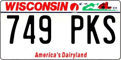 WI license plate 749PKS