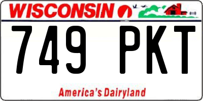 WI license plate 749PKT