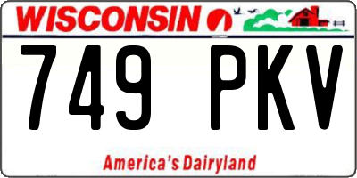 WI license plate 749PKV