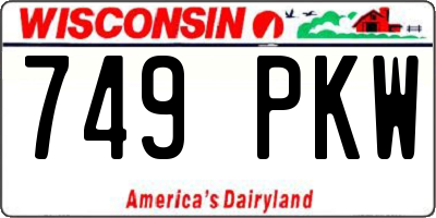 WI license plate 749PKW