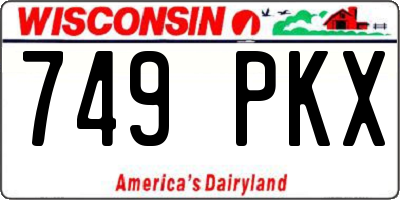 WI license plate 749PKX