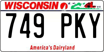 WI license plate 749PKY