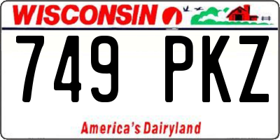 WI license plate 749PKZ