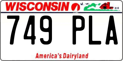 WI license plate 749PLA