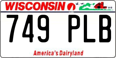 WI license plate 749PLB