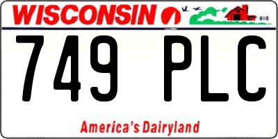 WI license plate 749PLC
