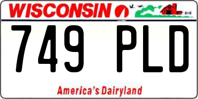 WI license plate 749PLD