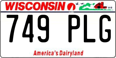 WI license plate 749PLG