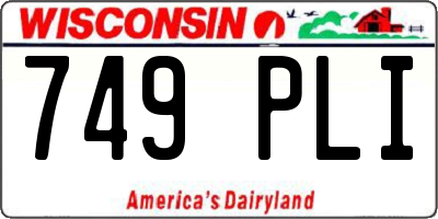 WI license plate 749PLI