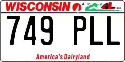 WI license plate 749PLL