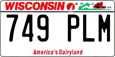 WI license plate 749PLM
