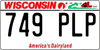 WI license plate 749PLP