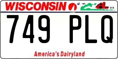 WI license plate 749PLQ