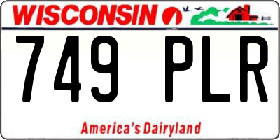 WI license plate 749PLR
