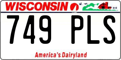 WI license plate 749PLS