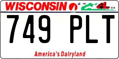 WI license plate 749PLT