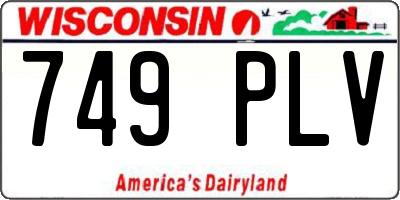 WI license plate 749PLV