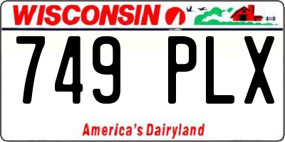 WI license plate 749PLX