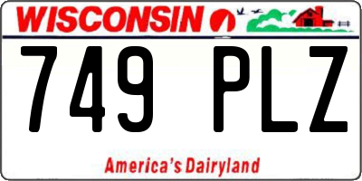 WI license plate 749PLZ