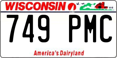 WI license plate 749PMC