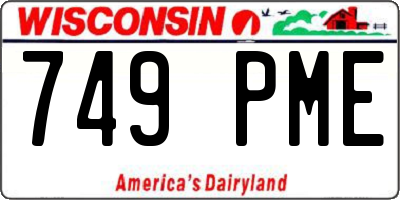 WI license plate 749PME