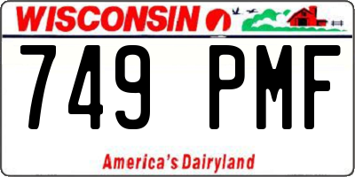 WI license plate 749PMF