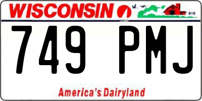 WI license plate 749PMJ