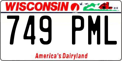 WI license plate 749PML
