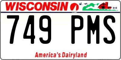 WI license plate 749PMS