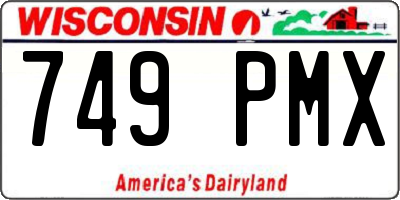 WI license plate 749PMX