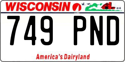 WI license plate 749PND