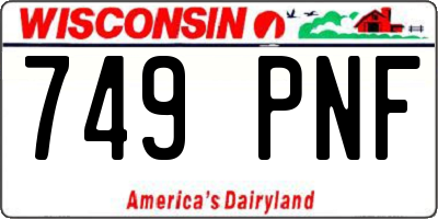 WI license plate 749PNF