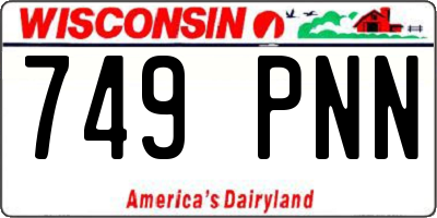WI license plate 749PNN
