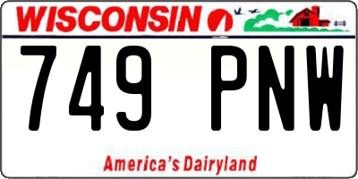WI license plate 749PNW