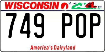 WI license plate 749POP