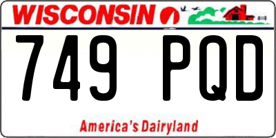 WI license plate 749PQD