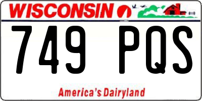 WI license plate 749PQS