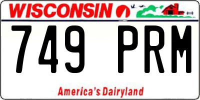 WI license plate 749PRM