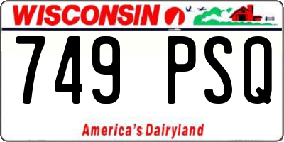 WI license plate 749PSQ