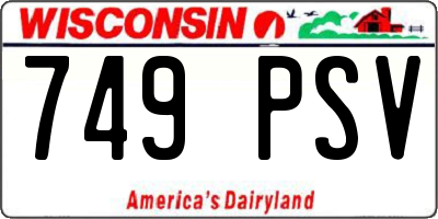 WI license plate 749PSV