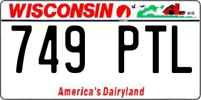 WI license plate 749PTL
