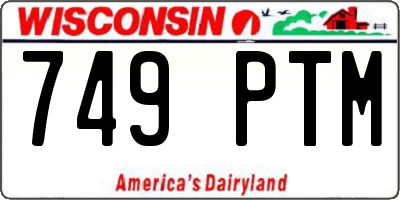 WI license plate 749PTM