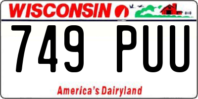 WI license plate 749PUU