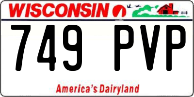 WI license plate 749PVP