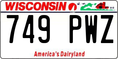 WI license plate 749PWZ