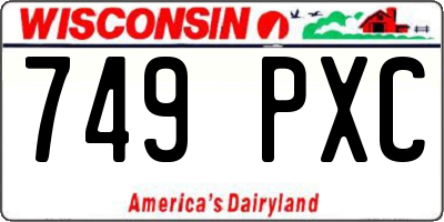 WI license plate 749PXC