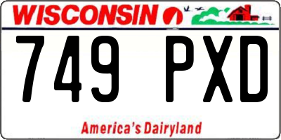 WI license plate 749PXD